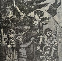 Around The Christmas Tree 1892 Victorian Art Woodcut Printing Ephemera D... - $12.90