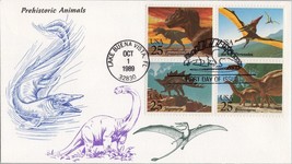 ZAYIX US 2422-2425 FDC Dinosaurs KMC Ventures Cachet Block Lake Buena Vista - £6.29 GBP