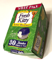 Fresh Kitty Litter Box 30 Jumbo  35&quot; x 18&quot; Gray White Liners Super Thick New - £8.42 GBP