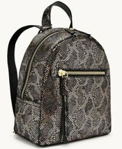 Fossil Megan Silver Metallic Black Leather Backpack ZB7861043 NWT Python... - £59.33 GBP