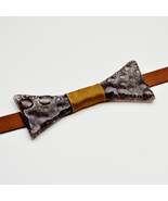 Classy Bow Tie - Handmade in Europe, Brown Bubble Glass With Satin Ribbon - $42.90