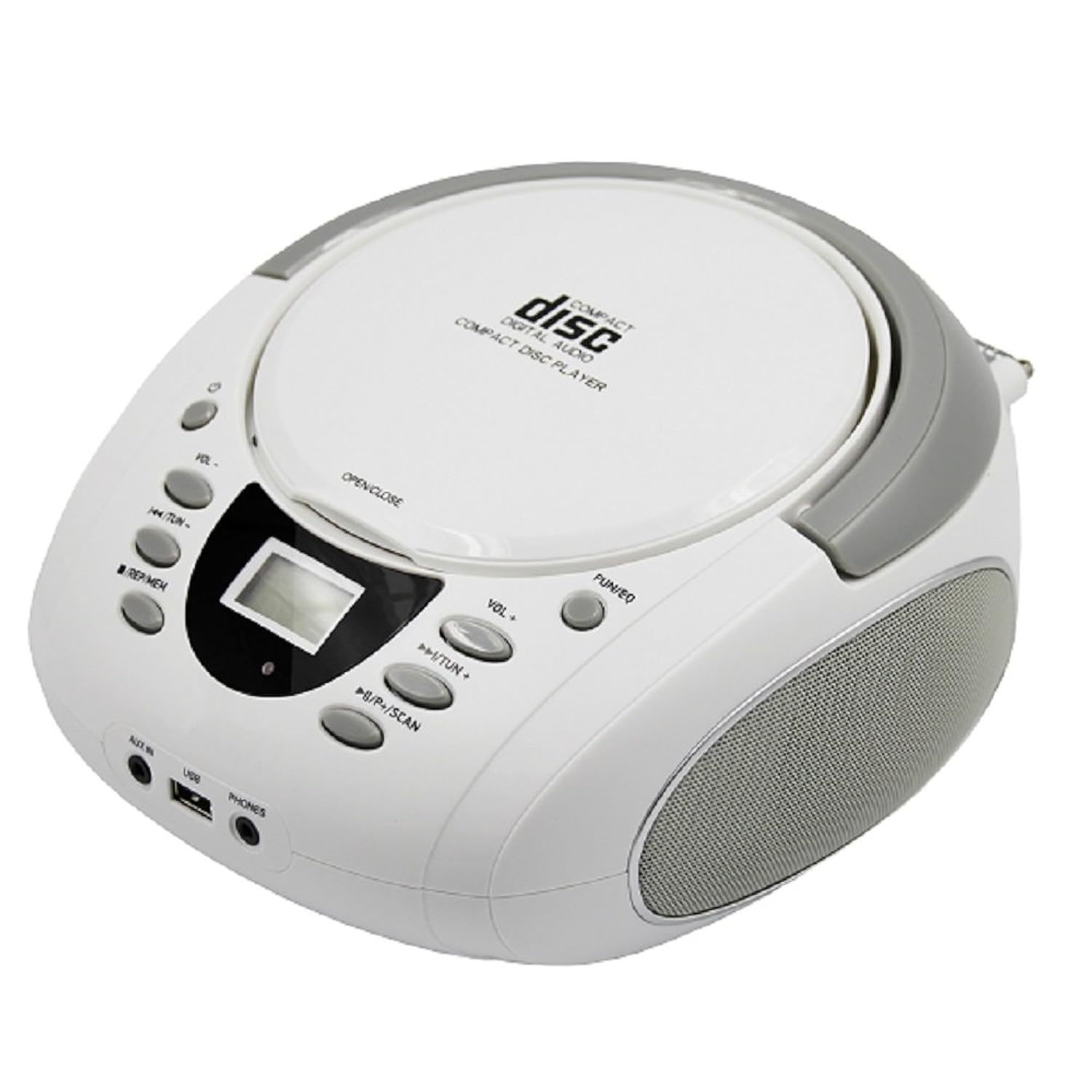 Portable Boombox - Cd Player, Bluetooth, Usb, Mp3, Aux, Fm Radio, Portable, Buil