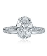 GIA Certificado 2.63 TCW Ovalado Diamante Compromiso Anillo Solitario 18k Blanco - $19,798.98
