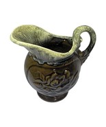 Vintage Hull Pottery USA Green Drip Glaze A50 Embossed Rose Pitcher 3D V... - $26.69 CAD
