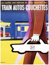 3741.Train Autos couchettes Poster.French rent car Decor Home interior design - £12.91 GBP+