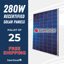 25x Used Suntech Power STP280-24/Vd 280W 72 Cell Poly 280 Watt Solar Panels - $2,000.00