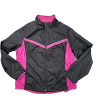 Danskin Now Windbreaker Track Jacket Pink Gray Full Zip Womens Sz XL 16/... - £12.69 GBP