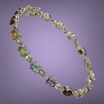 Ross simons sterling silver multi gem stone bracelet  7” - £59.73 GBP