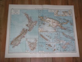 1910 Antique Map Of New Zealand German New Guinea Bismarck Archipelago Oc EAN Ia - £18.59 GBP