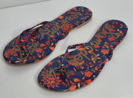 Sam Edelman Sandals Womens 9 Thong Flip Flops Floral Multicolor - £17.29 GBP