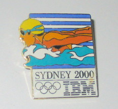 Olympics 2000 Sydney Australia Swimming Enamel Pin 1 1/4 Inches Long   - $6.95