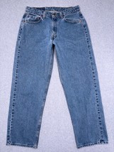 Vtg 90s Levis 565 Jeans Blue Loose Wide Made in USA Zip Fly 34x30 Measures 32x30 - £78.95 GBP