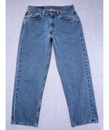 Vtg 90s Levis 565 Jeans Blue Loose Wide Made in USA Zip Fly 34x30 Measures 32x30 - $99.00