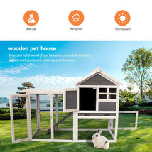 Deluxe Wooden Chicken Coop Hen House Rabbit Wood Hutch Poultry Cage Habitat - $151.00