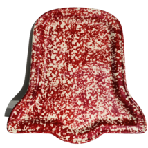 Liberty Bell Platter Cranberry Red Spongeware Tray Henn Pottery Roseville USA - £21.55 GBP