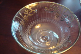 Vintage ROCKWELL Glass Crystal Footed Bowl Sterling Overlay, 3 1/4&quot; [GL12] - £42.81 GBP