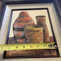 Vintage Frank Walcutt Basket Weave Pottery Oil Painting Textured 17 X15 Framed - £92.62 GBP