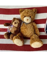 Gund Bean Bear Pair Roll Jr and Dylan Brown Cream Plush Plushies Teddy L... - $461.34 MXN
