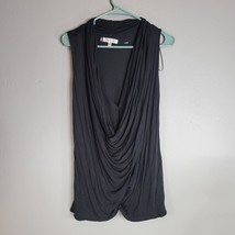 Jennifer Lopez Top Small J lo Drape Cowl Neck Sleeveless Black - $13.99