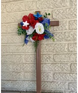 Cemetery flowers, Grave decoration, Memorial Day Flowers, Cross Memorial... - $31.00