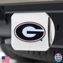 UGA Bulldogs Chrome Metal 2" Hitch Cover with 3D Color Team Logo - $46.55