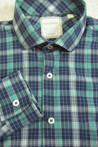 GORGEOUS Billy Reid Blue and Teal Plaid Shirt S 15.5x33 - $44.99