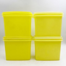 Tupperware Yellow Rectangle Storage Containers w/Lids  1243-3 (4 pcs) - £19.97 GBP