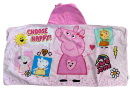 Peppa Pig 24” x 50” Hooded Wrap Beach Towel Choose Happy - $19.79