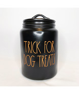 RAE DUNN TRICK FOR DOG TREATS Halloween Orange LL  Black Canister By Mag... - £17.10 GBP