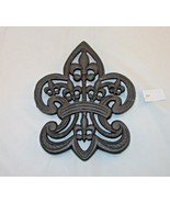 Fleur De Lis Trivet Cast Iron Ornate Kitchen Decor Pot Holder Wall Art 9.5&quot; - $11.95