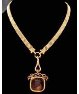 Antique Victorian intaglio Fob necklace - Pocketwatch wide chain - antiq... - £452.15 GBP