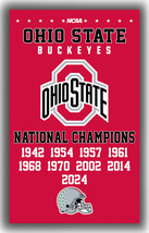 Ohio State Buckeyes Football Team Flag 90x150cm 3x5ft National Champions Banner - £12.01 GBP