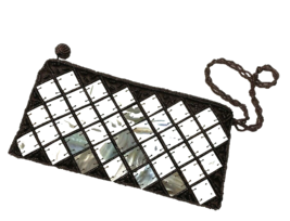 Mad Bags Beaded Wristlet Brown &amp; Taupe - £7.46 GBP