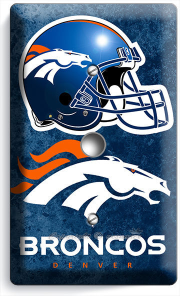 DENVER BRONCOS TEAM LOGO FOOTBALL LIGHT DIMMER CABLE WALL PLATE BOYS ROOM GARAGE