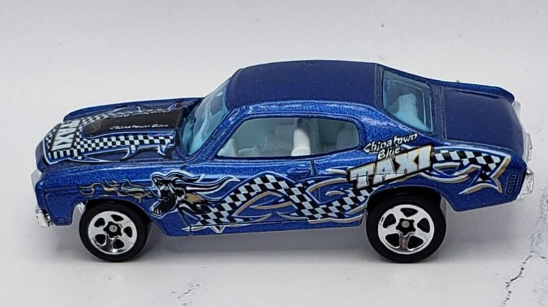 Primary image for Hot Wheels Turbo Taxi Series 1970 Chevelle SS Blue With 5 Spoke Wheels