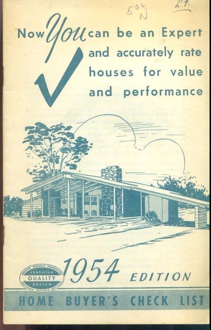 HOME BUYER&#39;S CHECK LIST (1953) vintage 24-page booklet - $9.89