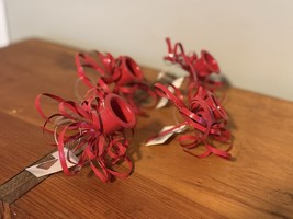 Department 56 Picks Taper Candle Holder Floral Arranging Ribbon Red Vint... - $14.59