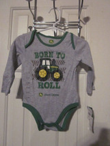 NWT JOHN DEERE BORN TO ROLL TRACTOR Image Boy&#39;s Size 9/12M Snap Long Sle... - $19.99