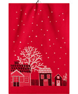 Ekelund Julstad Towel - Organic Cotton Winter Scene Red Swedish Kitchen ... - £21.58 GBP