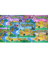 LOT 1 set 5 pcs panels 5 colors PokemonPikachuFamilyFriends Quilting Fabric - £29.74 GBP