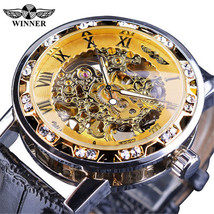 Winner Watch Men&#39;s Fashion Casual Classic Popular Rhinestone Hollow Manual Mecha - $45.00