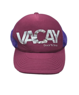 Vacay Dock N Shop Truckers Mesh Snapback Baseball Hat Burgundy vacation - $14.03