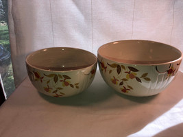 2 Hall Autumn Leaf Bowls 9 Inch And 7.5 Inch - £24.35 GBP