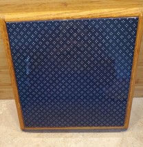 Vintage 1980&#39;s Oak &amp; Ceramic Blue Tile Trivet Square With Smooth Shiney Finish  - £3.93 GBP