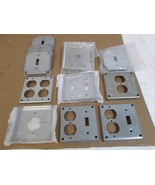 Lot of 11 Miscellaneous Mixed Square Box Outlet Covers &amp; Openings - Heav... - $47.83 CAD