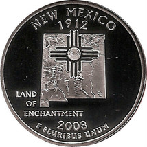 New Mexico 2008  S Proof Silver State Quarter   Dcam - £7.92 GBP