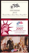2007 SILVER PROOF SET  - Complete With Boxes, COA&#39;s and Presidential Dollars - £51.47 GBP