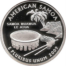 American  Samoa 2009  S Proof Silver State Quarter   Dcam - £8.07 GBP