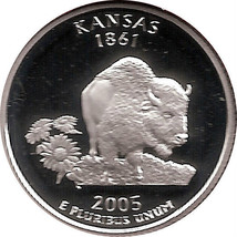 Kansas  2005  S Proof Silver State Quarter   Dcam - £8.07 GBP