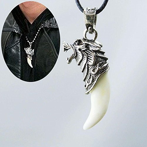 Vintage Wolf Tooth Dragon Alloy Pendant Necklace - One Item w/Random Color an... - $2.96